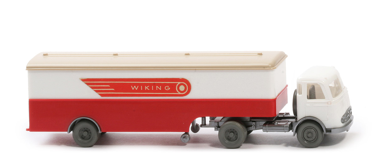 MB LPS 332 Pullman - Großer Koffer-Sattelzug - WIKING - FH weiß - Aufl. weiß / rot - 513/3~e?