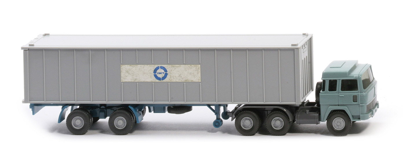 Magirus 235 D Container-Sattelzug - IWT, Alu-Container 40 ft, Papieraufkleber  - IWT ?