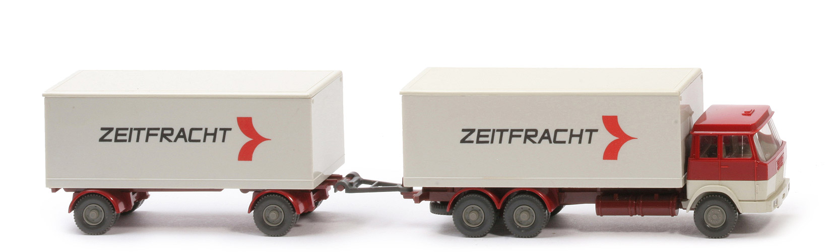 Hanomag Henschel Kofferlastzug - Zeitfracht, FH hellbraunrot/perlweiß, Koffer grauweiß/perlweiß - 440/7c ~