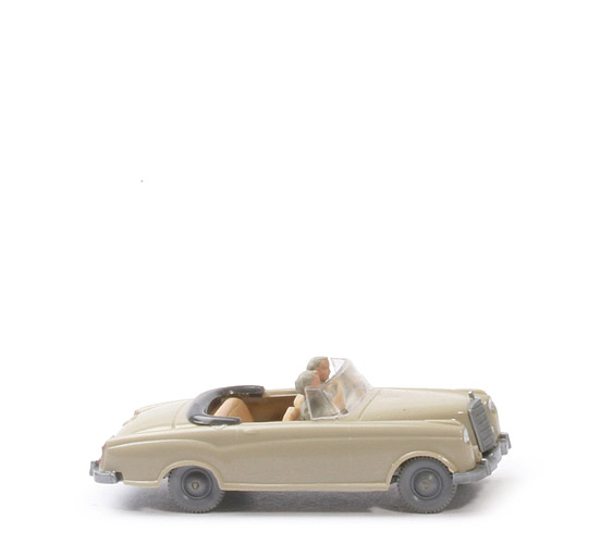 Mercedes 220 Cabrio - hellgelbgrau, Kennz. am CH, m. Figuren - 143/3d
