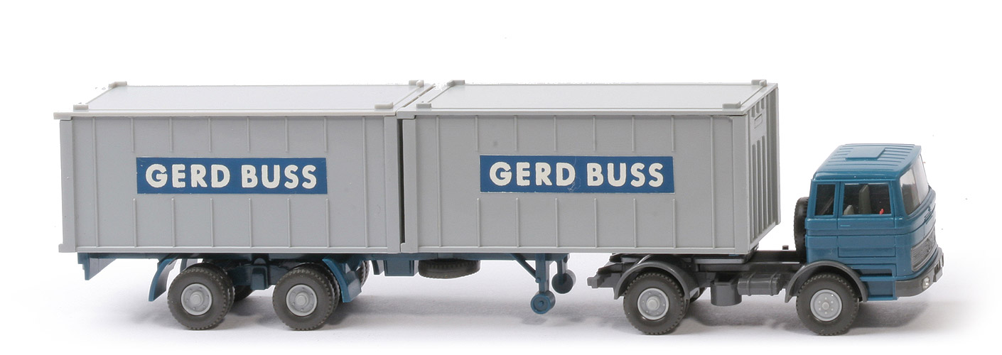 MB LPS 1620 Container-Sattelzug II - Gerd Buss, azurblau / basaltgrau 2 x 20 ft - Buss (?)