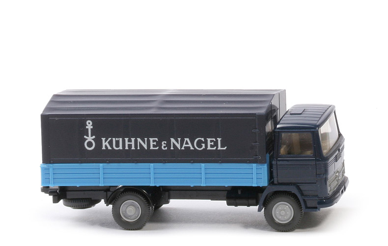 MB LP 1317 Pritsche, Kühne & Nagel - FH heller als stahlblau, PR lichtblau, Plane stahlblau, m. Lkr - 437/3