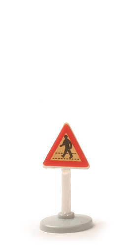 Verkehrszeichen (Typ 1) - Achtung - Fußgängerüberweg, Abziehbild, WM im Kreis - 1000/2