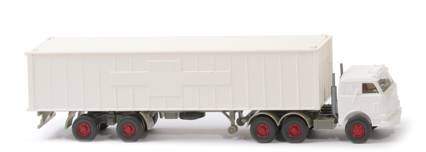US-Zugmaschine Container-Sattelzug - Sealand, weiß, Container unverklebt u. unbeschriftet - 527/4a ~
