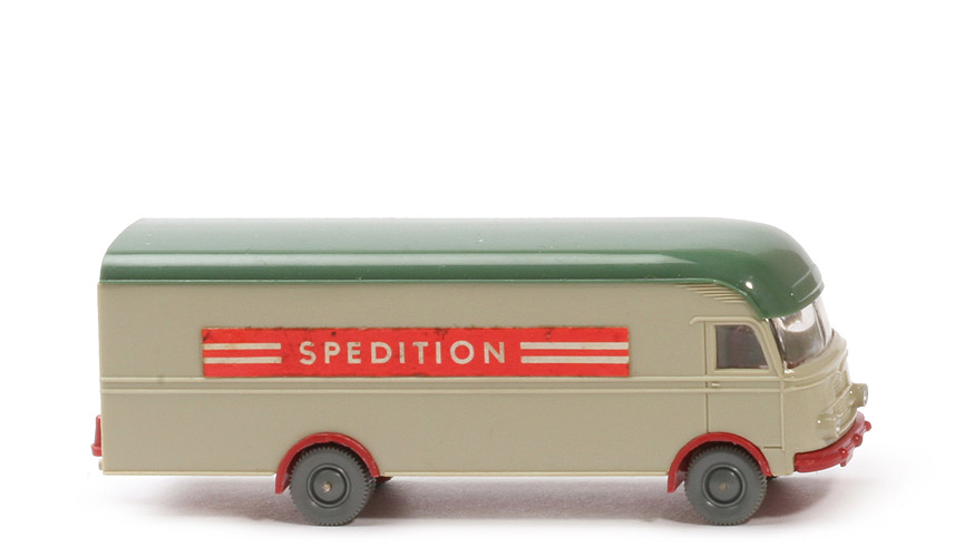 MB LP 312 Großraum-Möbelwagen - Spedition, hellgelbgrau/diamantgrün, CH weinrot - 500/7f