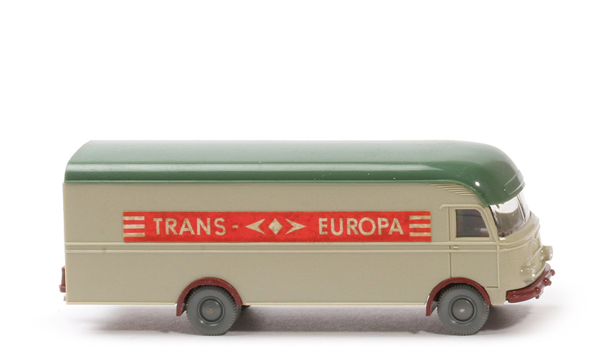 MB LP 312 Großraum-Möbelwagen - Trans Europa, hellgelbgrau/diamantgrün CH rotbraun - 500/6a