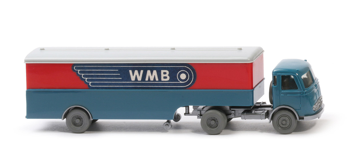 MB LPS 332 Pullman - Großer Koffer-Sattelzug - WMB - FH azurblau - Aufl. rot / azurblau - 513/2c