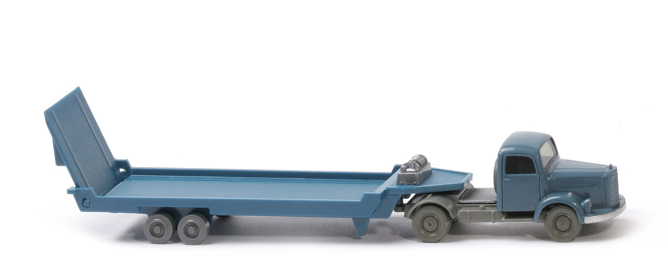 MB L 3500 S Alter Tieflade-Sattelzug - Zugm. mattgraublau/betongrau, AH geschlossen - 490/6 ?