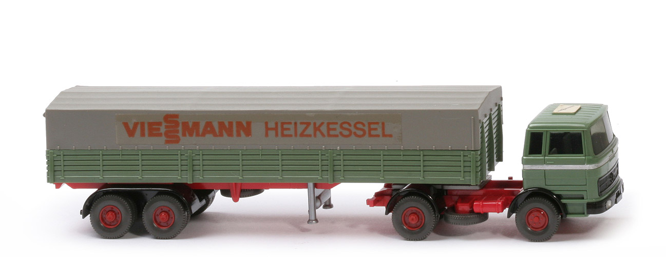 MB LPS 1620 Pritschen Sattelzug - Viessmann dunkelmaigrün - Streifen - Viessmann (2)