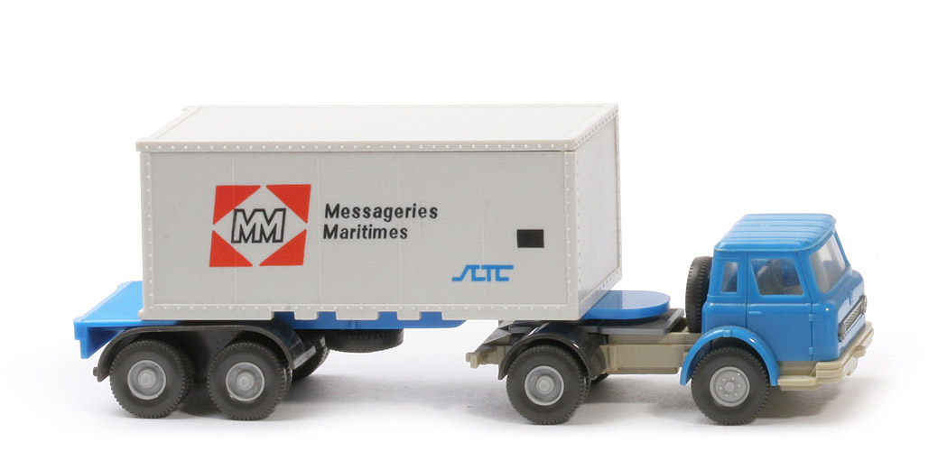 IH Container-Sattelzug 20 ft - Messageries Maritimes, ZM himmelblau/hellelfenbein - 525/7b~