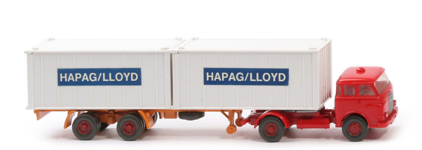 MAN 10.230 Container-Sattelzug HL - FH, CH rot, KöBo stark, Aufl. gelborange - Hapag-Lloyd 1?