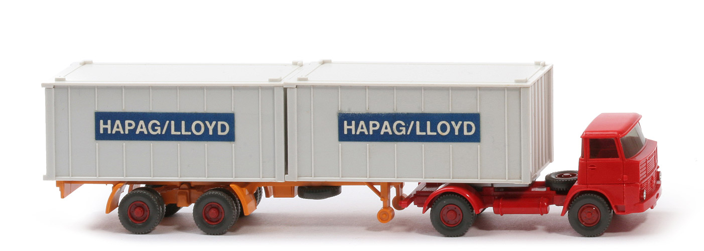 Henschel HS 16 Container-Sattelzug - Kabine rot, Bolzen stark - Hapag-Lloyd - ?