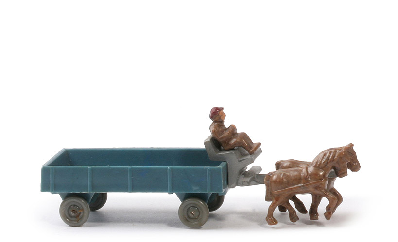 alte Pferdekutsche - mattgraublau, Pritschenboden glatt - 572/3a