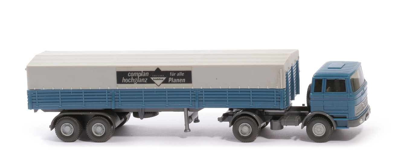 MB LPS 1620 Pritschen Sattelzug - Trevira azurblau / kurze Folie - Trevira (2) ~