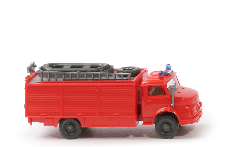 MB L 1413 Rüstwagen mit Boot - orangerot, m. Eckfenstern, CH basaltgrau - 623/6a