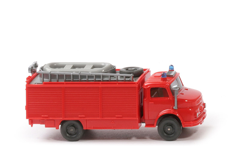 MB L 1413 Rüstwagen mit Boot - orangerot, m. Eckfenstern, CH basaltgrau - 623/4b