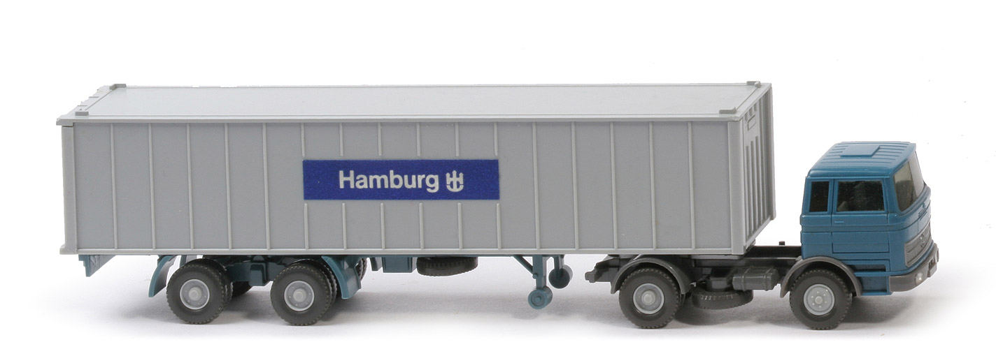 MB LPS 1620 Container-Sattelzug II - Hamburg, azurblau / basaltgrau - nicht erfasst