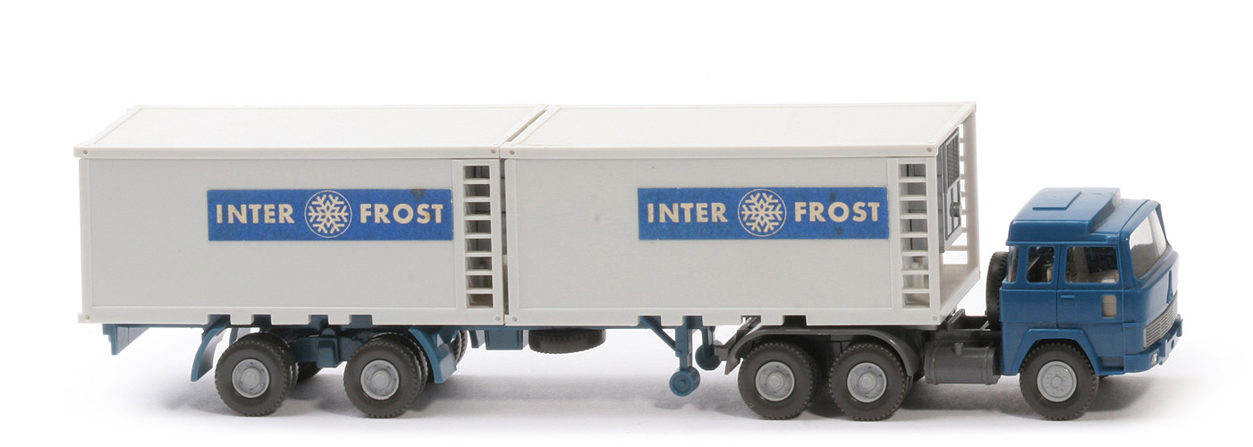 Magirus 235 D Kühlcontainer-Sattelzug - Interfrost, Aufkleber, Cont altweiß - 522/1a
