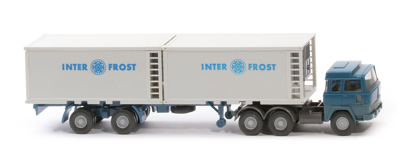 Magirus 235 D Kühlcontainer-Sattelzug - Interfrost, Druck, Cont altweiß - 522/1b
