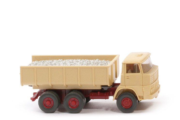 Henschel F 261 Schuttwagen - o. Lkr, hellbeige/weinrot, PR hellbeige - 645/1f