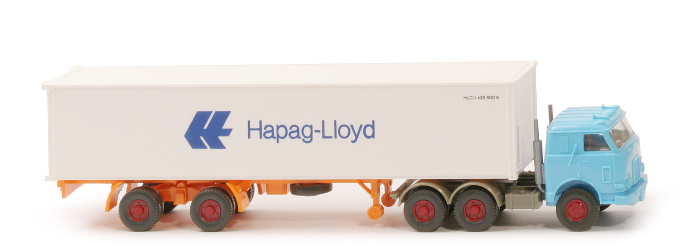 US-Zugmaschine Container-Sattelzug - Hapag-Lloyd 1 x 40 ft, Kabine hellblau - Hapag-Lloyd 11 ?