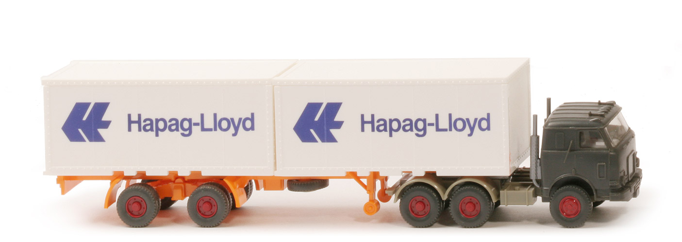 US-Zugmaschine Container-Sattelzug - Hapag-Lloyd 2 x 20 ft , Kabine anthrazit Vorserie - Hapag-Lloyd 11 ?