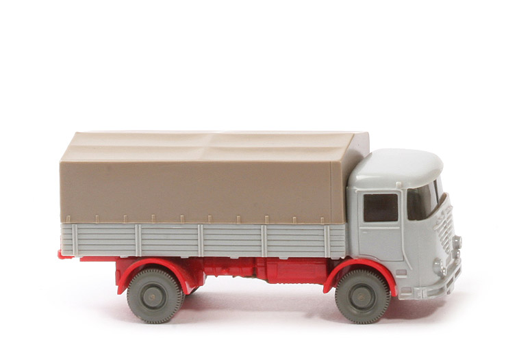 Büssing LU 7 - silbergrau / rot, CH geschlossen, o. Blinker, m. OPS - 474/3d