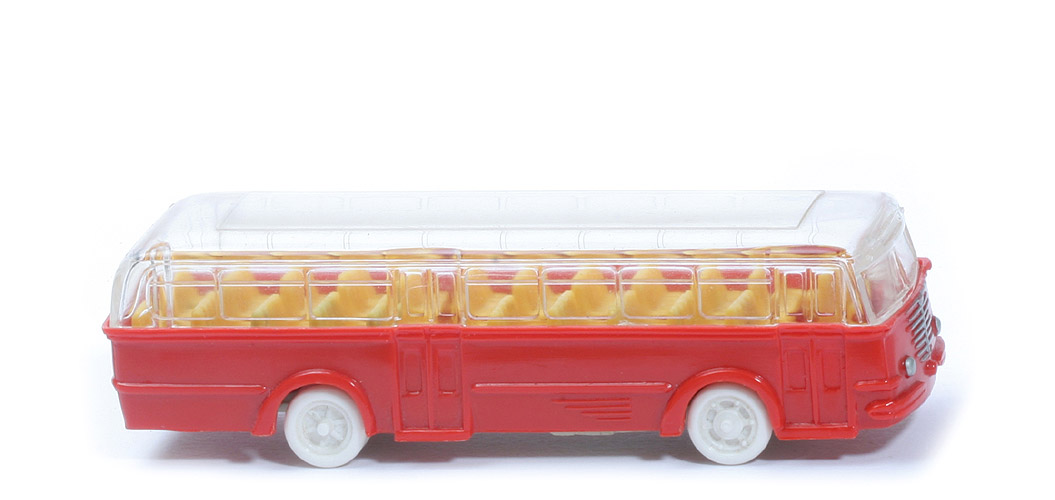 Büssing Trambus - alte Form, Fenster gerundet, blassrot, CH hellgelbgrau - 720/2b