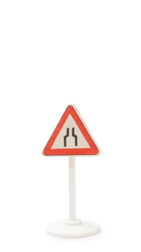 Verkehrszeichen (Typ 2) - Achtung - Engpass, Papieraufkleber, ohne Herstellerzeichen - 1000/3