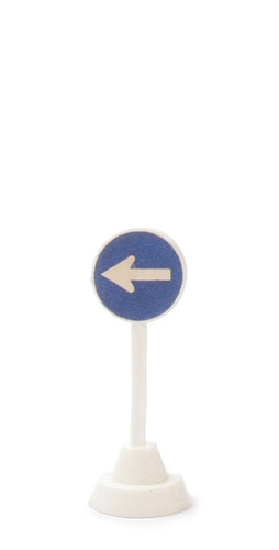 Verkehrszeichen (Typ 3) - Fahrrichtung nur links, hoher Sockel - 1000/4