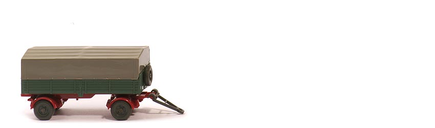 LKW-Anhänger (Typ 8) - PR graugrün, CH weinrot, Räder 11 mm, 6-Loch, anthrazit - 402/6a