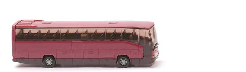 Reisebus MB O 404 RHD - unbeschriftet, violett/braunviolett - 714/2b