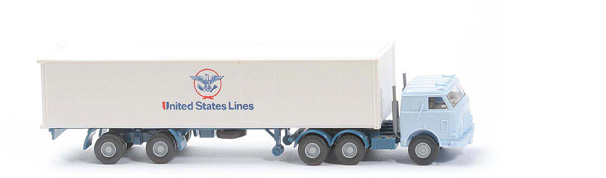 US-Zugmaschine Container-Sattelzug - United States Lines, weißblau - 520/38b