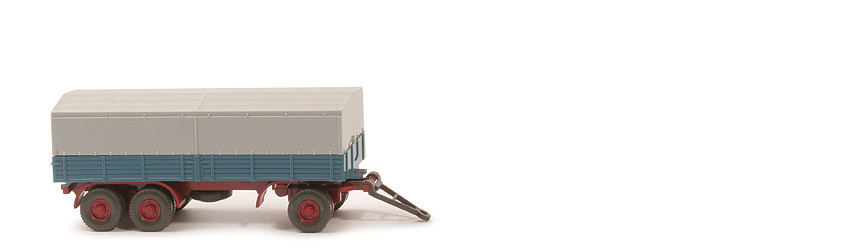 Dreiachsanhänger (Typ 2) - PR azurblau, CH hellbraunrot, Bereifung doppelt - 401/1e