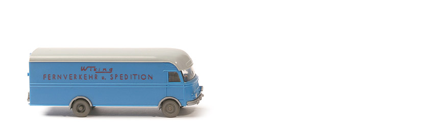 MB LP 312 Großraum-Möbelwagen - Wiking Fernverkehr u. Spedition, himmelblau/silbergrau - 500/1b