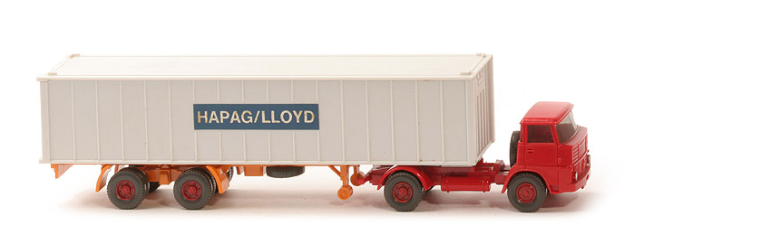 Henschel HS 16 Container-Sattelzug - Kabine rot, Bolzen stark - Hapag-Lloyd - ?