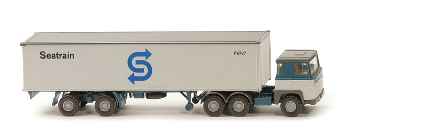 Scania 110  Container-Sattelzug - SEATRAIN azurblau/altweiß - 520/34f