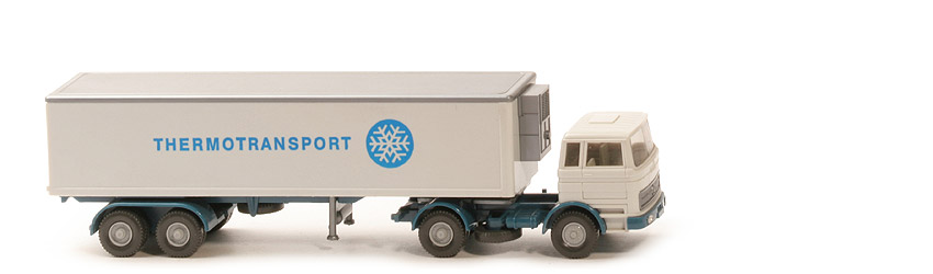 MB LPS 1620 Tiefkühlsattelzug Thermotransport - ZM altweiß/azurblau, Auflieger: Dach silbern, CH azurblau - 528/8a