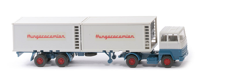 Ford Transcontinental Container-Sattelzug  - altweiß/azurblau, Hungarocamion  - 540/32 (?)