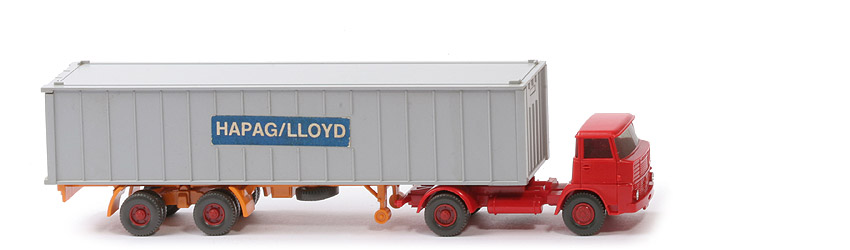 Henschel HS 16 Container-Sattelzug - Kabine rot, Bolzen stark - Hapag-Lloyd - ?
