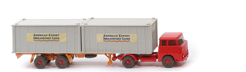 Henschel HS 14 Container-Sattelzug - AMERICAN EXPORT ..., 2 x 20 ft achatgrau, Bolzen dünn - American Export