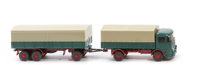 Büssing LU 7 Lastzug (1987) - patinagrün, Räder Anhänger 11 mm - 477/6