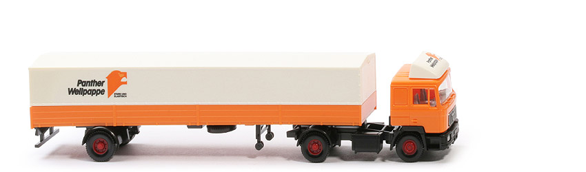 MAN F 90 Pritschen-Sattelzug 2/1 - Panther, Kabine rotorange "RRK" - Panther (B)