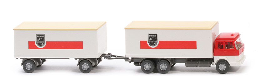 Hanomag Henschel Kofferlastzug - Philips, FH rot/weiß - 440/10f