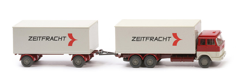 Hanomag Henschel Kofferlastzug - Zeitfracht, FH hellbraunrot/perlweiß, Koffer grauweiß/perlweiß - 440/7c ~