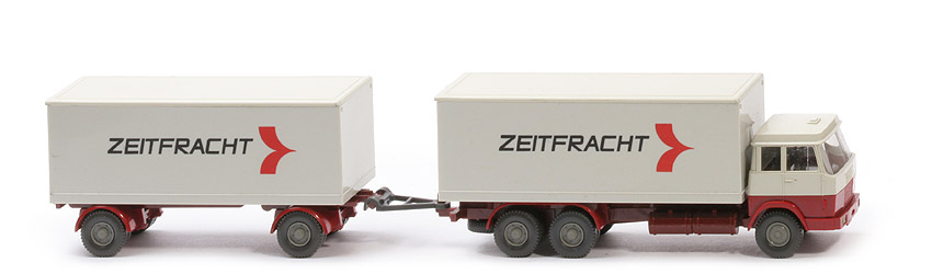 Hanomag Henschel Kofferlastzug - Zeitfracht, FH perlweiß/hellbraunrot, Koffer grauweiß/perlweiß - 440/7c ~
