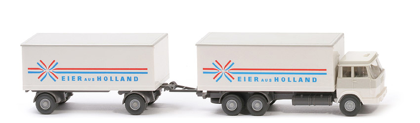 Hanomag Henschel Kofferlastzug - Eier aus Holland, FH grauweiß/weiß, Dach achatgrau - 440/8p