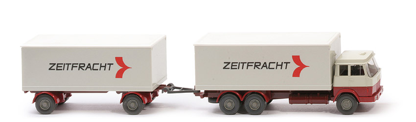 Hanomag Henschel Kofferlastzug - Zeitfracht, FH perlweiß/hellbraunrot, Koffer grauweiß/weiß - 440/7l