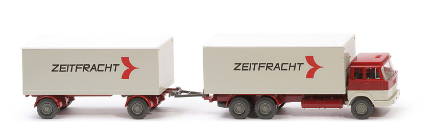 Hanomag Henschel Kofferlastzug - Zeitfracht, FH hellbraunrot/perlweiß, Koffer perlweiß/weiß - 440/7b
