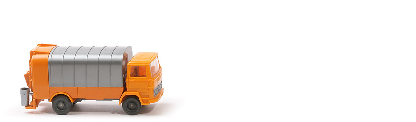 MB LP 1317 Müllwagen ohne Spiegel - mit KUKA - Aufbau gelborange, FH glasiges hellorangegelb - 643/13b
